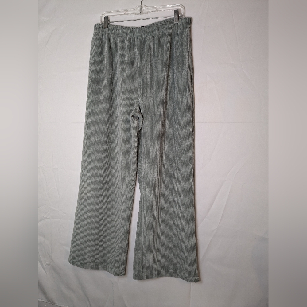 BDG Pants Womens XL 32x29 Green Sage Pull On Wide Whale Corduroy Wide Leg Flare